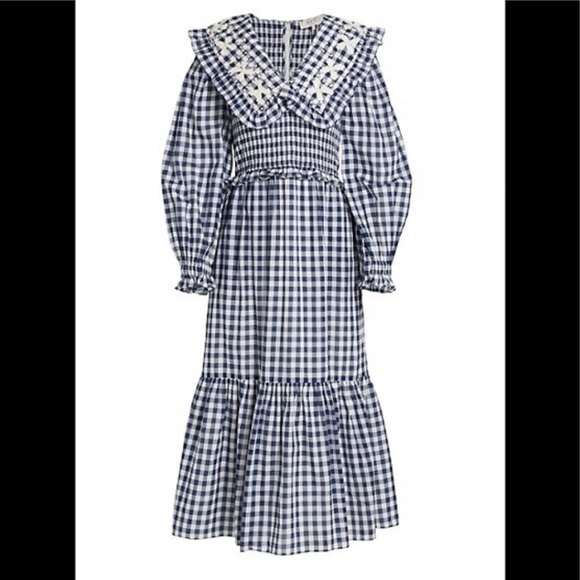 Sea New York Dresses & Skirts - Sea New York Gina Blue and White Gingham Maxi Dress